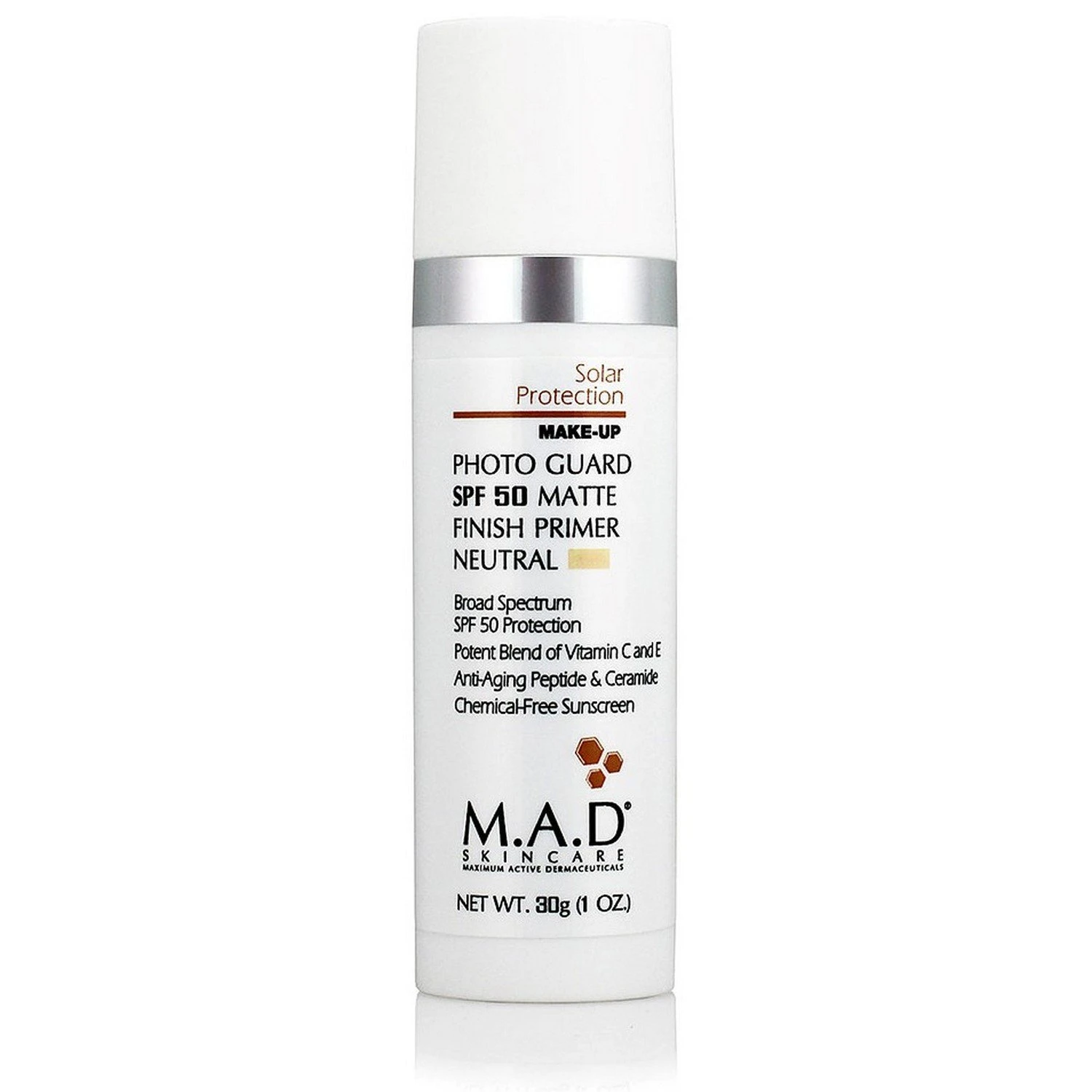 M.A.D SKINCARE Photo Guard SPF 50 Matte Finish Primer - Neutral (30 G / 1.0 Oz) 3 M.A.D SKINCARE Photo Guard SPF 50 Matte Finish Primer - Neutral (30 G / 1.0 Oz)