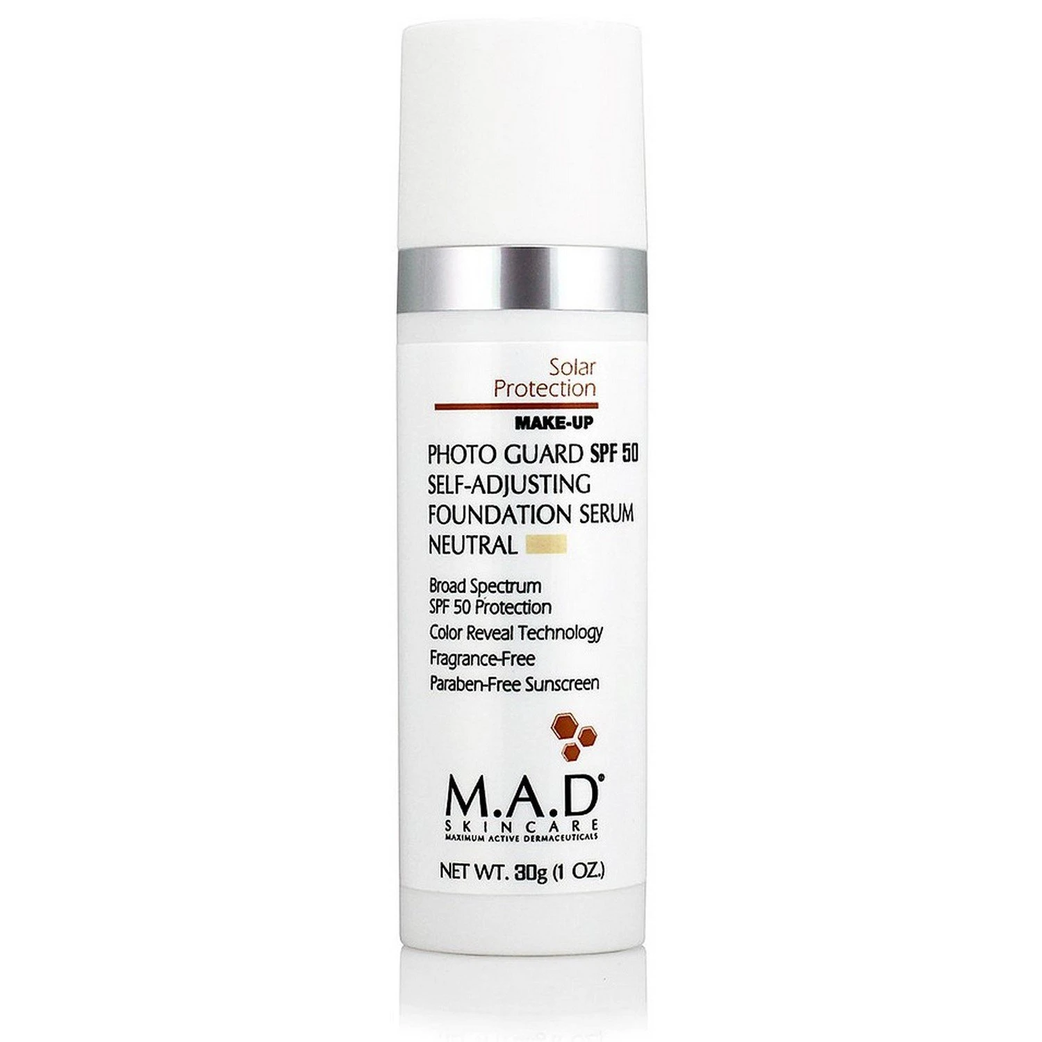 M.A.D SKINCARE Photo Guard SPF 50 Self-Adjusting Foundation Serum - Neutral (30 G / 1.0 Oz) 3 M.A.D SKINCARE Photo Guard SPF 50 Self-Adjusting Foundation Serum - Neutral (30 G / 1.0 Oz)