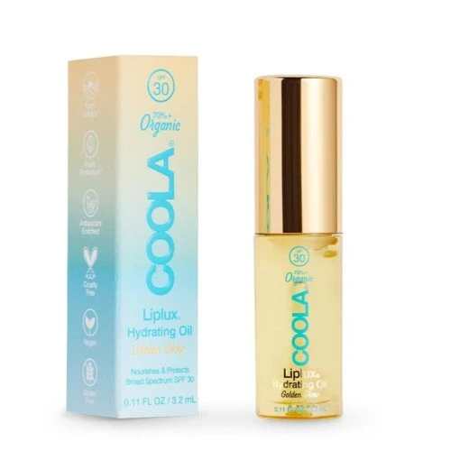 COOLA Classic Liplux Organic Hydrating Lip Oil Sunscreen SPF 30 (0.11 Fl Oz / 3.2 Ml)