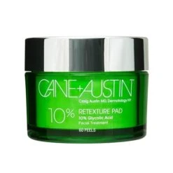 Cane + Austin 10% RETEXTURE PAD 10% Glycolic Acid Facial Treatment (60 Pads) (All Skin Types)