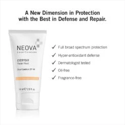 NEOVA EVERYDAY Facial Fluid Broad Spectrum SPF 44 (74 Ml / 2.5 Fl Oz) -PureVita Store neovadnaeverydayspf info